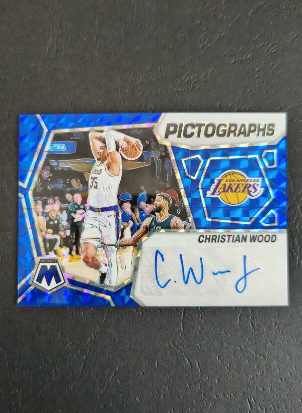 2023-24 Panini Mosaic Pictographs Christian Wood 04/49 Auto