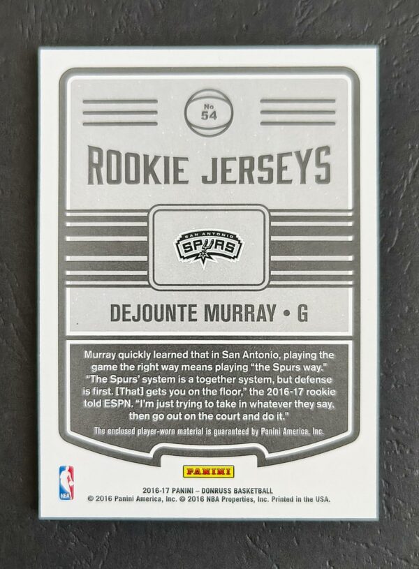 2016-17 Panini Donruss Rookie Jerseys Dejounte Murray RC Jersey