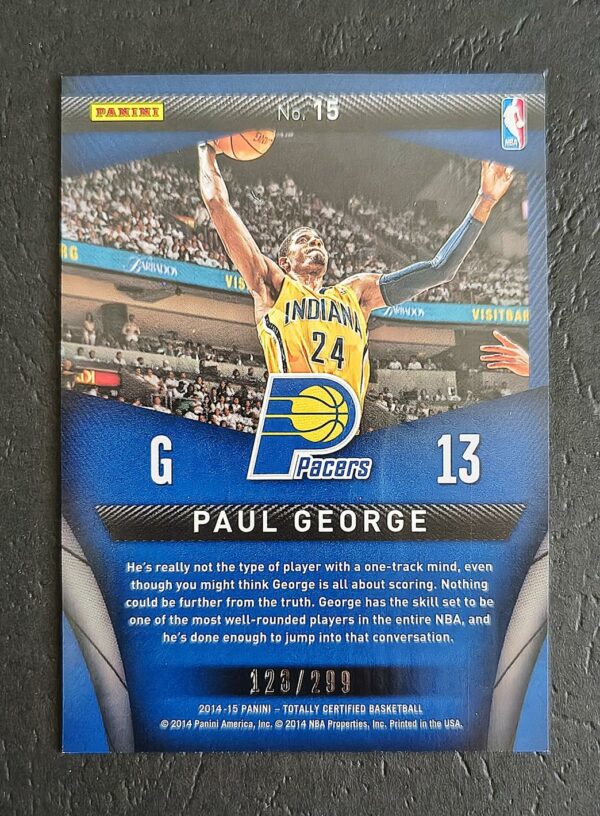 2014-15 Panini Totally Certified Certified Skills Paul George #15 123/299