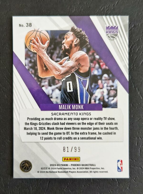 2023-24 Panini Phoenix Malik Monk #38 81/99