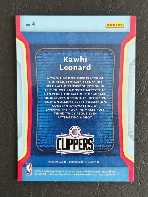 2020-21 Panini Optic Air Defense Kawhi Leonard #4