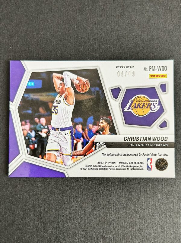 2023-24 Panini Mosaic Pictographs Christian Wood 04/49 Auto