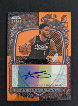2025-26 Topps Chrome Signature Style Anfernee Simons 12/25 Auto