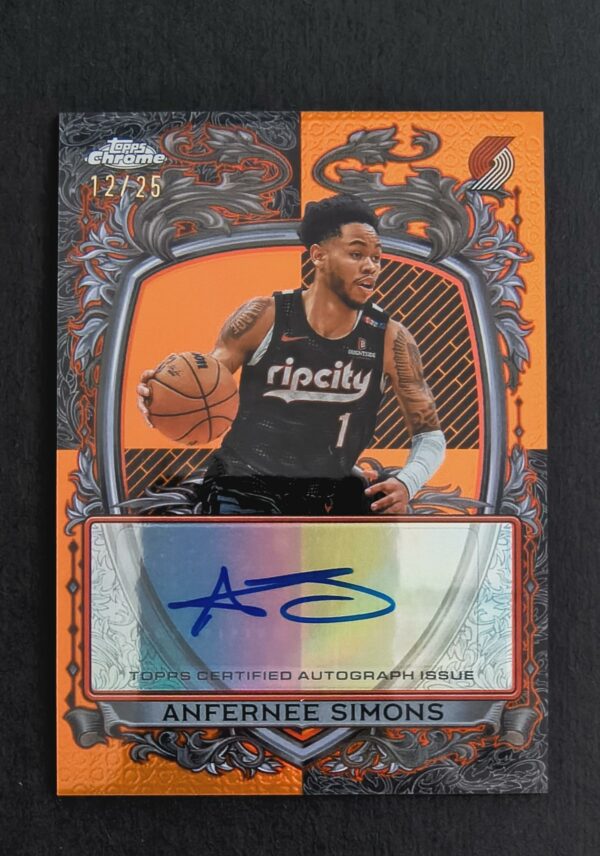 2025-26 Topps Chrome Signature Style Anfernee Simons 12/25 Auto