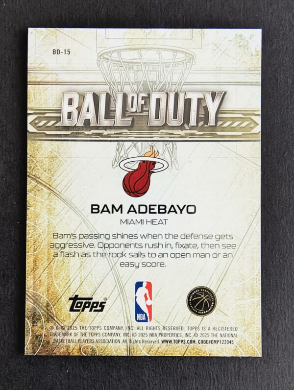 2025-26 Topps Chrome Ball of Duty Bam Adebayo 075/150