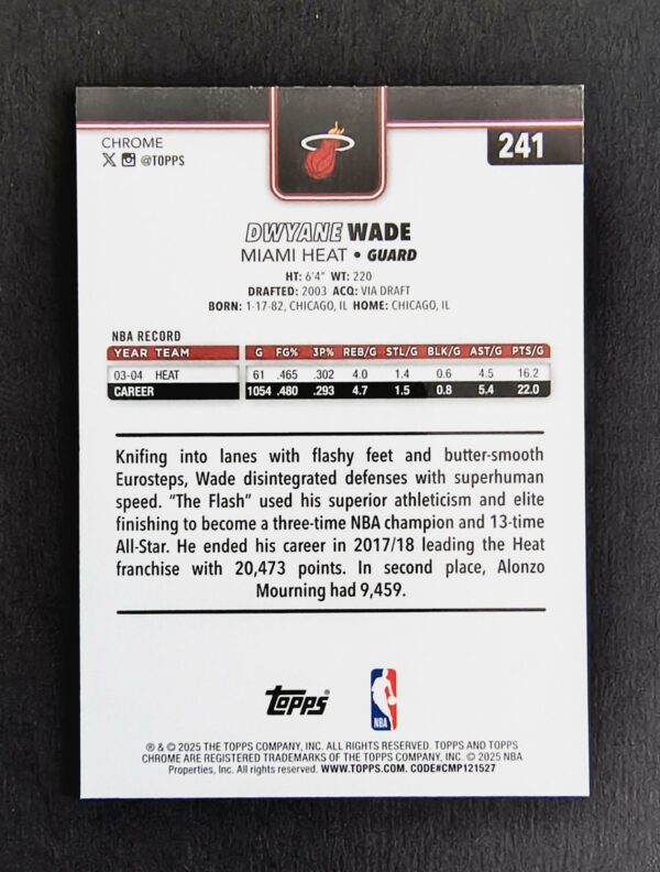 2025-26 Topps Chrome Dwyane Wade #241 Xfractor