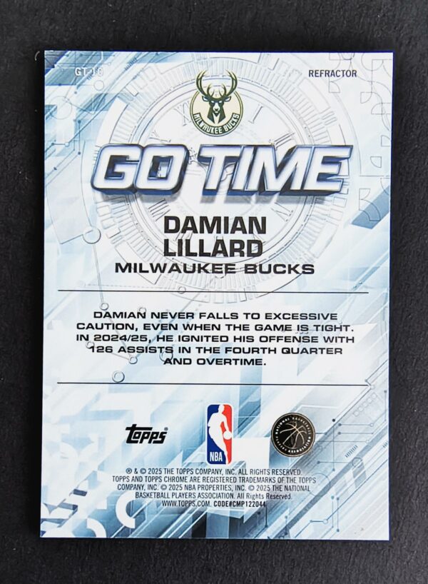 2025-26 Topps Chrome Go Time Damian Lillard Refractor