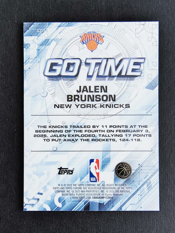 2025-26 Topps Chrome Go Time Jalen Brunson
