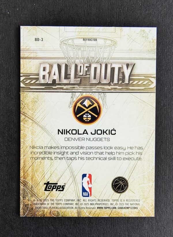 2025-26 Topps Chrome Ball of Duty Nikola Jokic Refractor