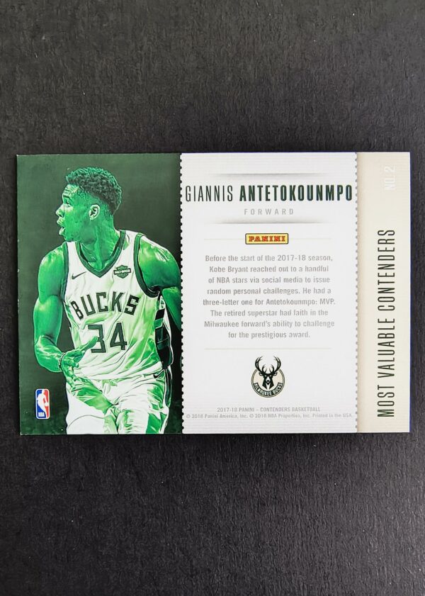 2017-18 Panini Contenders Most Valuable Giannis Antetokounmpo #2