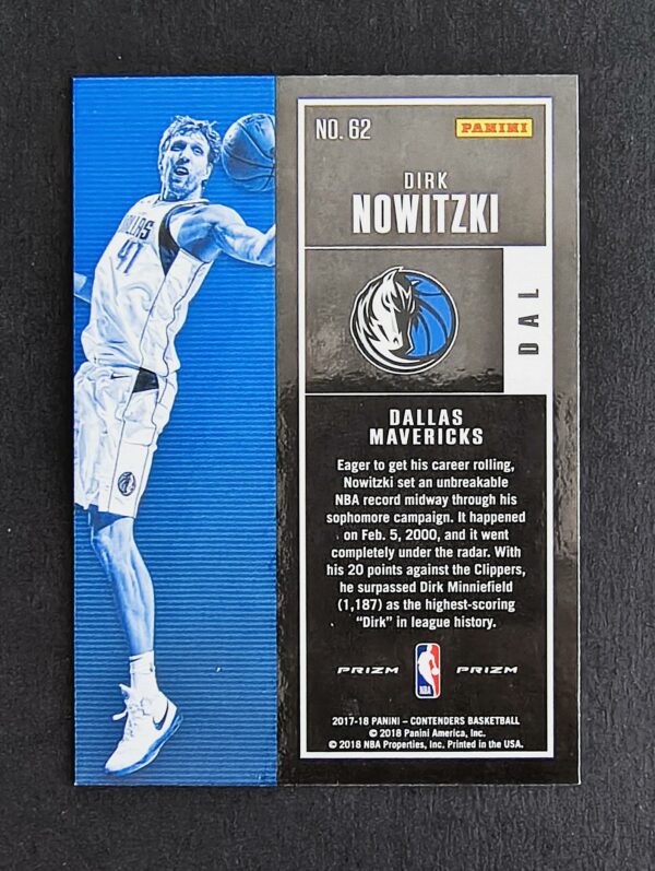 2017-18 Panini Contenders Dirk Nowitzki #62 Prizm