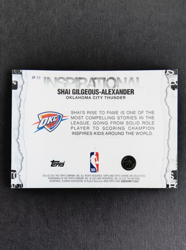 2025-26 Topps Chrome Inspirational Shai Gilgeous-Alexander