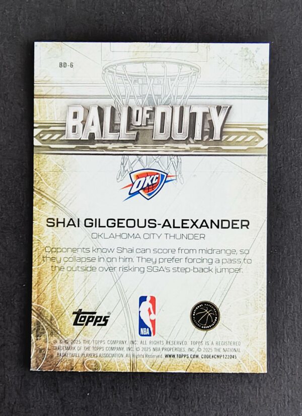 2025-26 Topps Chrome Ball of Duty Shai Gilgeous-Alexander