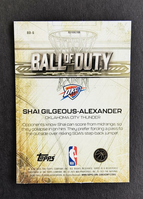 2025-26 Topps Chrome Ball of Duty Shai Gilgeous-Alexander Refractor