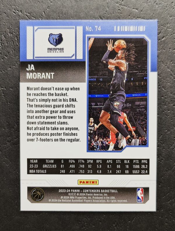 2023-24 Panini Contenders Ja Morant #74 Choice