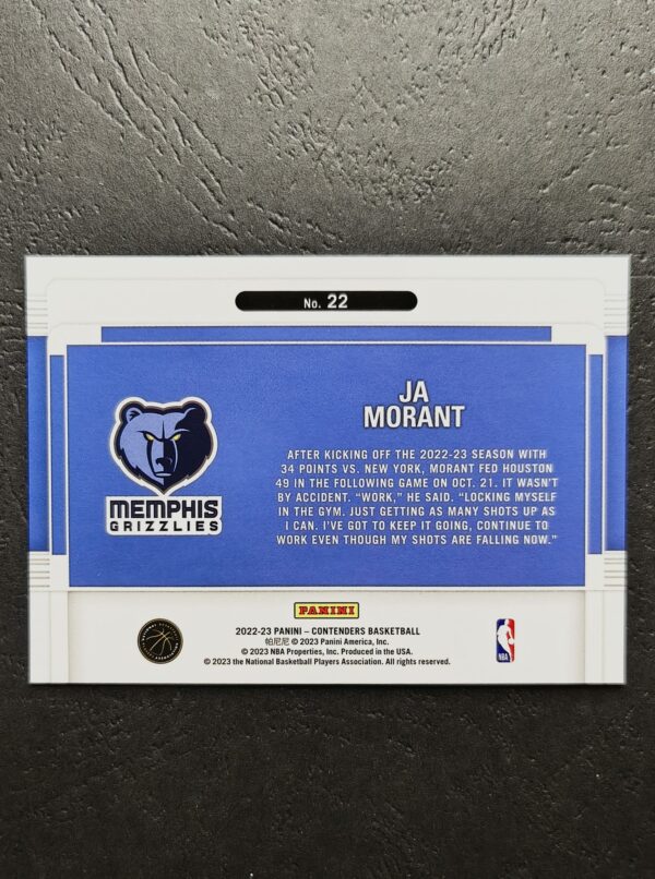 2022-23 Panini Contenders Suite Shots Ja Morant #22
