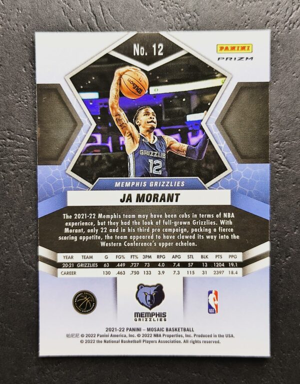 2021-22 Panini Mosaic Ja Morant #12 Green