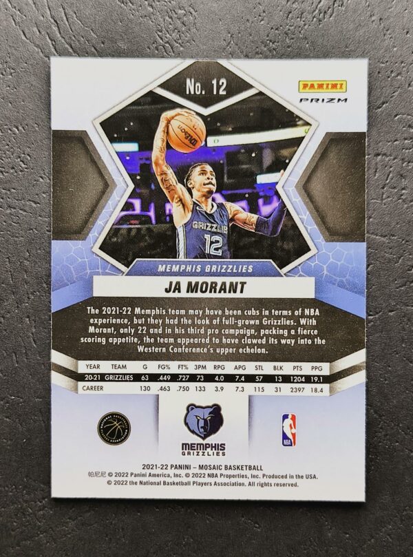 2021-22 Panini Mosaic Ja Morant #12 Silver Mosaic