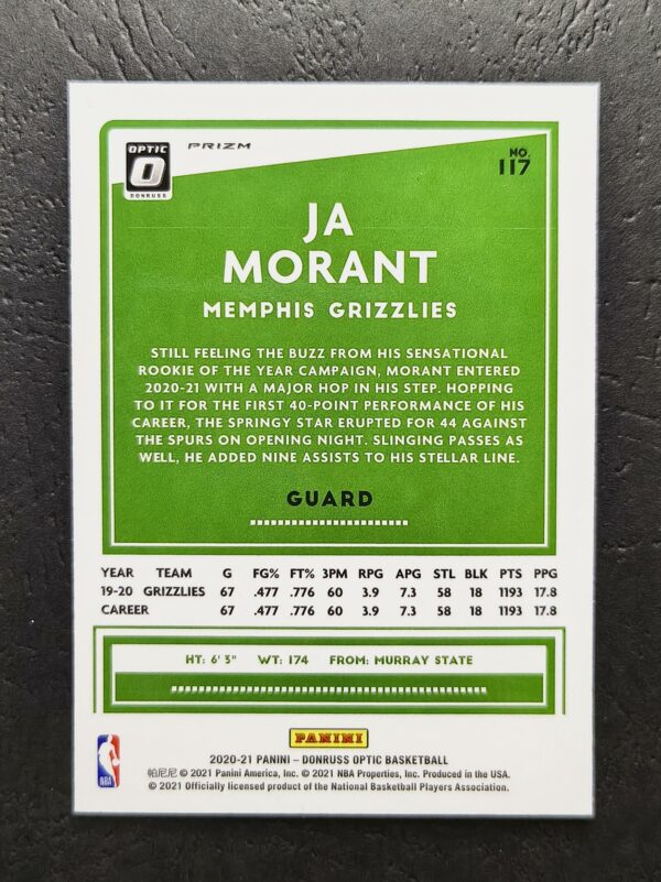 2020-21 Panini Optic Ja Morant #117 Purple