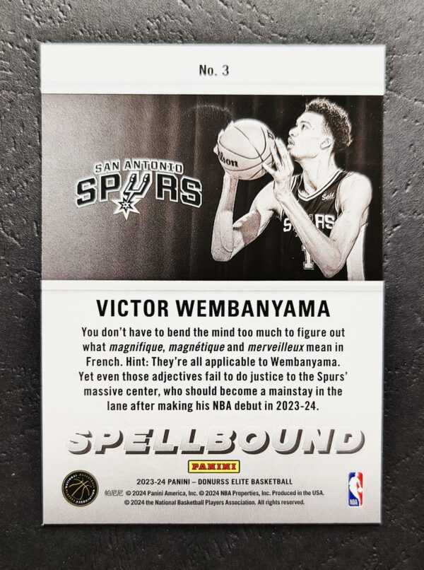 2023-24 Panini Elite Spellbound "M" Victor Wembanyama #3