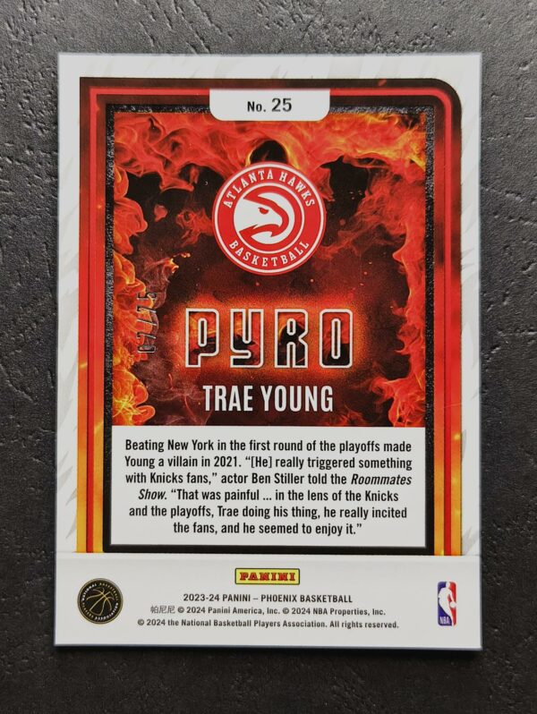 2023-24 Panini Phoenix Pyro Trae Young #25 07/75