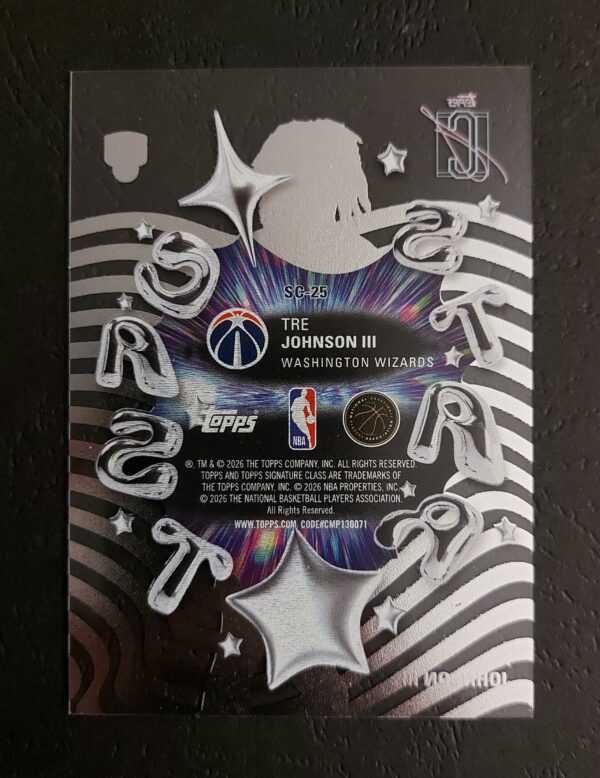 2025-26 Topps Signature Class Star Cast Tre Johnson III RC Case Hit SP