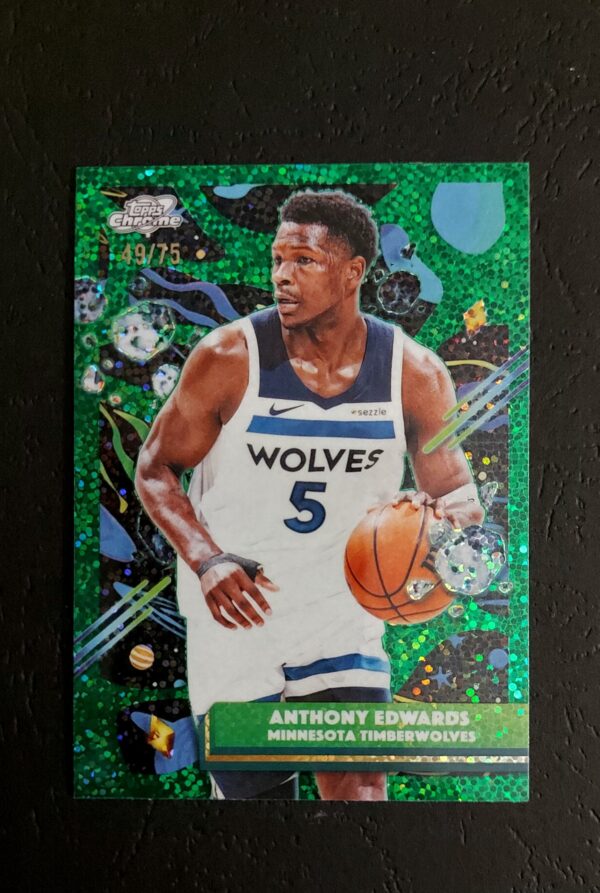 2025-26 Topps Cosmic Chrome Anthony Edwards #165 49/75 Green Space Dust