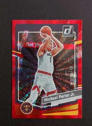 2023-24 Panini Donruss Michael Porter Jr #154 13/99 Red Laser