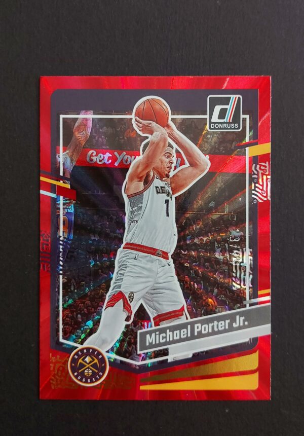 2023-24 Panini Donruss Michael Porter Jr #154 13/99 Red Laser