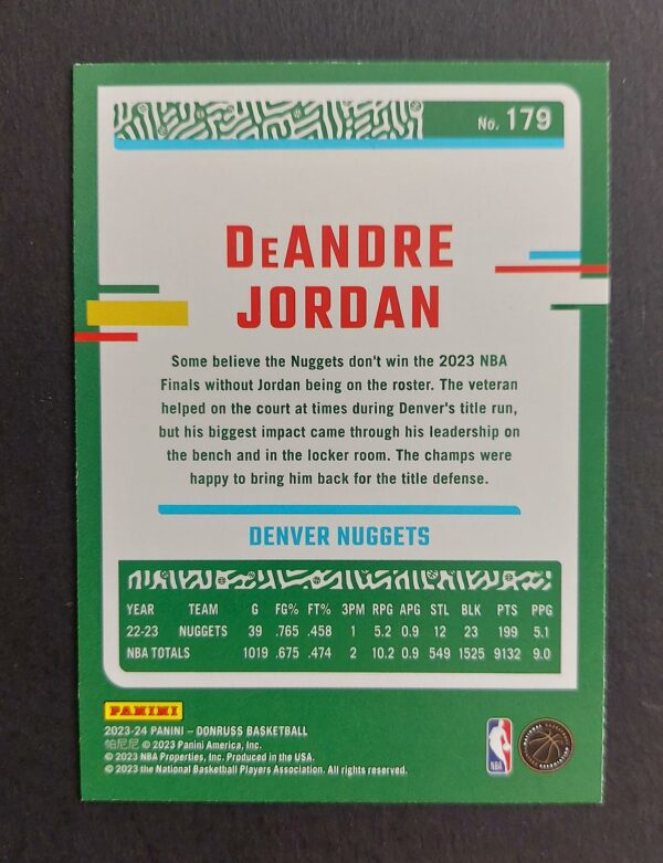 2023-24 Panini Donruss Deandre Jordan #179 51/88 Red Fireworks