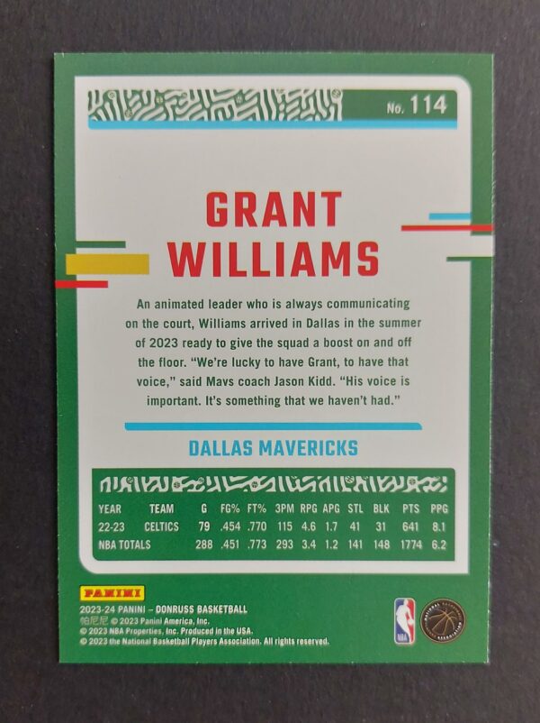 2023-24 Panini Donruss Grant Williams #114 58/99 Red Laser