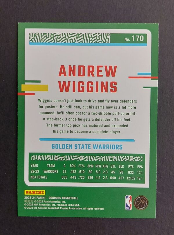 2023-24 Panini Donruss Andrew Wiggins #170 05/49 Blue Laser