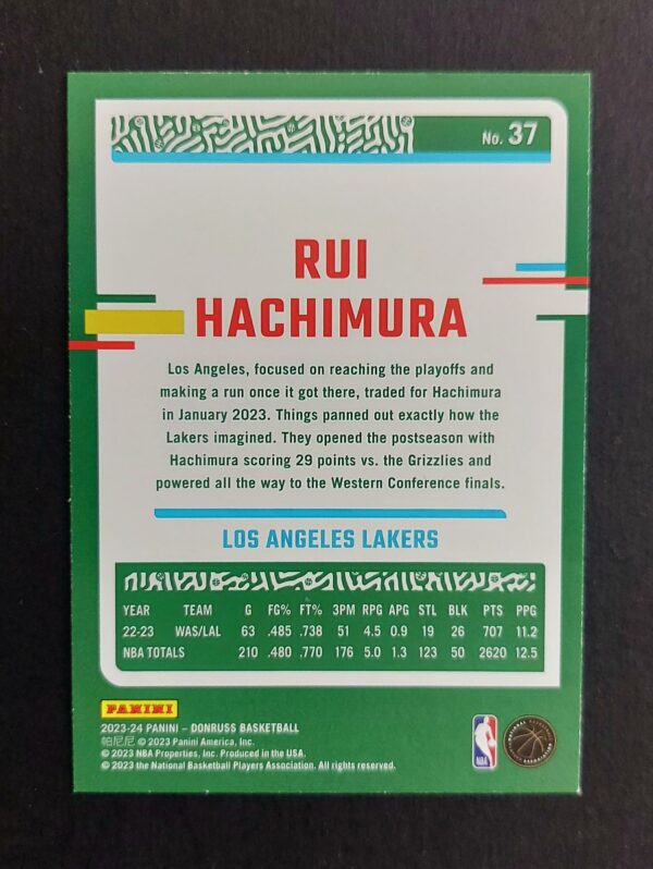 2023-24 Panini Donruss Rui Hachimura #37 59/88 Red Fireworks