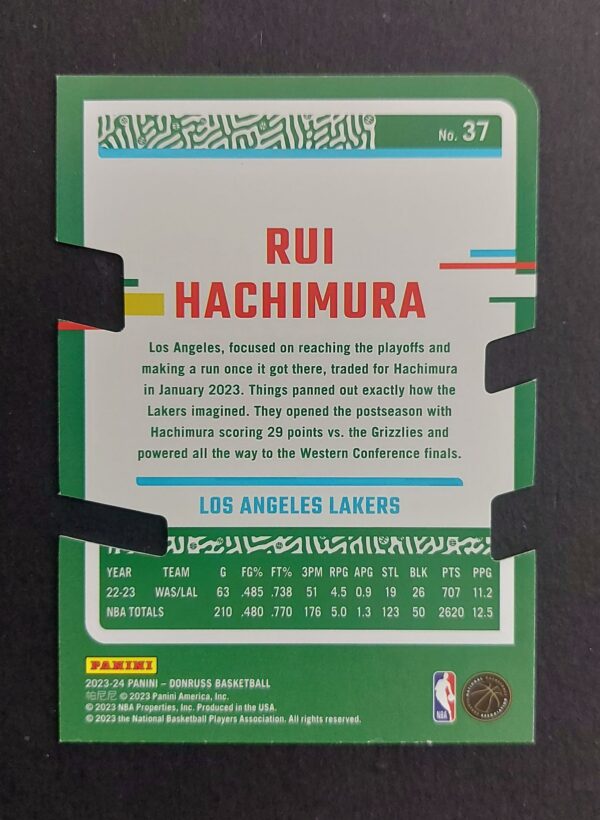 2023-24 Panini Donruss Rui Hachimura #37 06/75