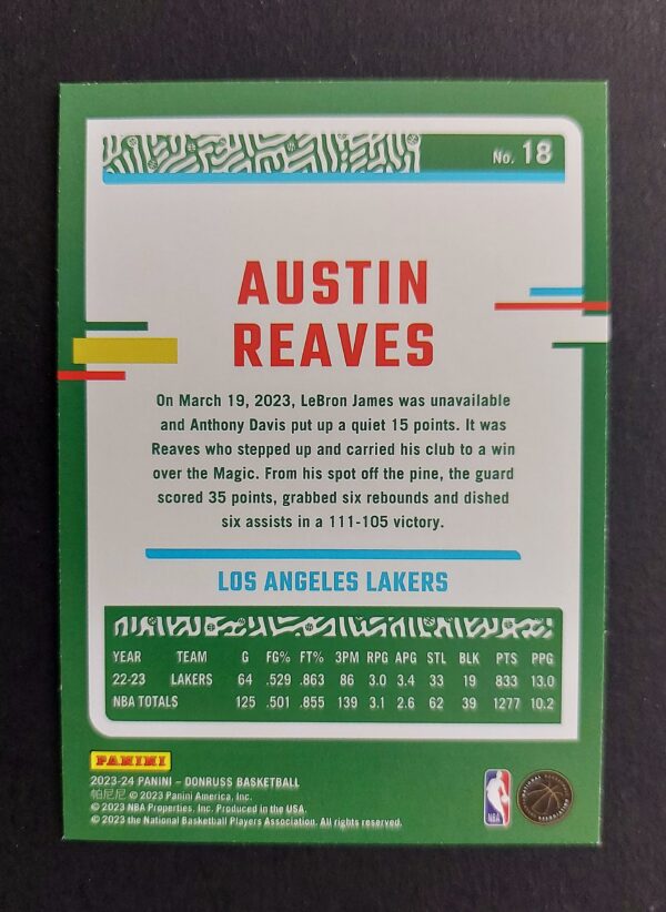 2023-24 Panini Donruss Austin Reaves #194 14/49 Blue Choice