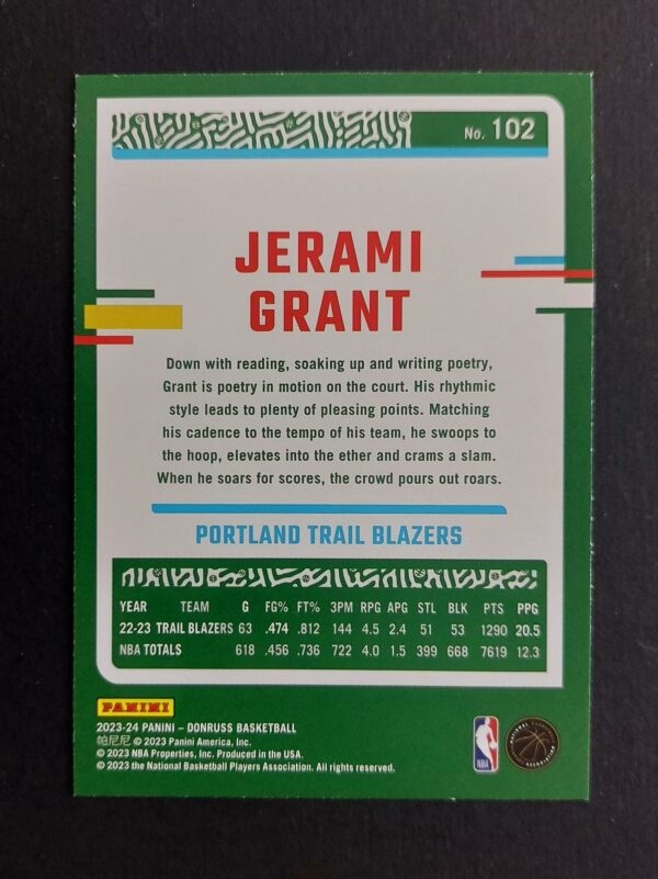 2023-24 Panini Donruss Jerami Grant #102 82/99 Red Laser