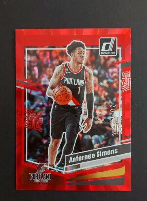 2023-24 Panini Donruss Anfernee Simons #97 20/99 Red Laser