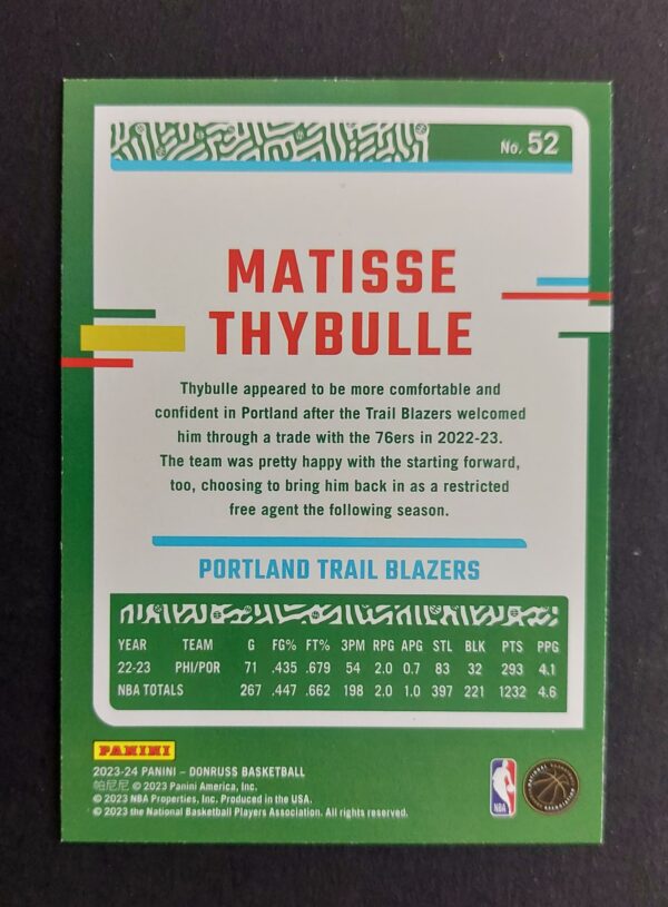 2023-24 Panini Donruss Matisse Thybulle #52 32/88 Red Fireworks