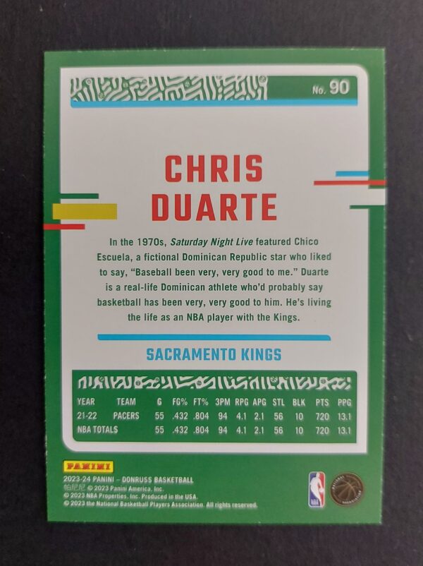 2023-24 Panini Donruss Chris Duarte #90 73/99 Red Laser