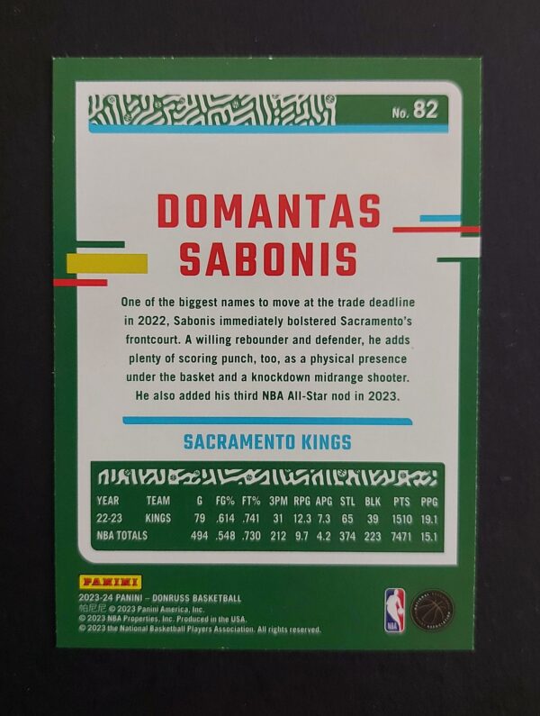 2023-24 Panini Donruss Domantas Sabonis #82 17/99 Red Choice