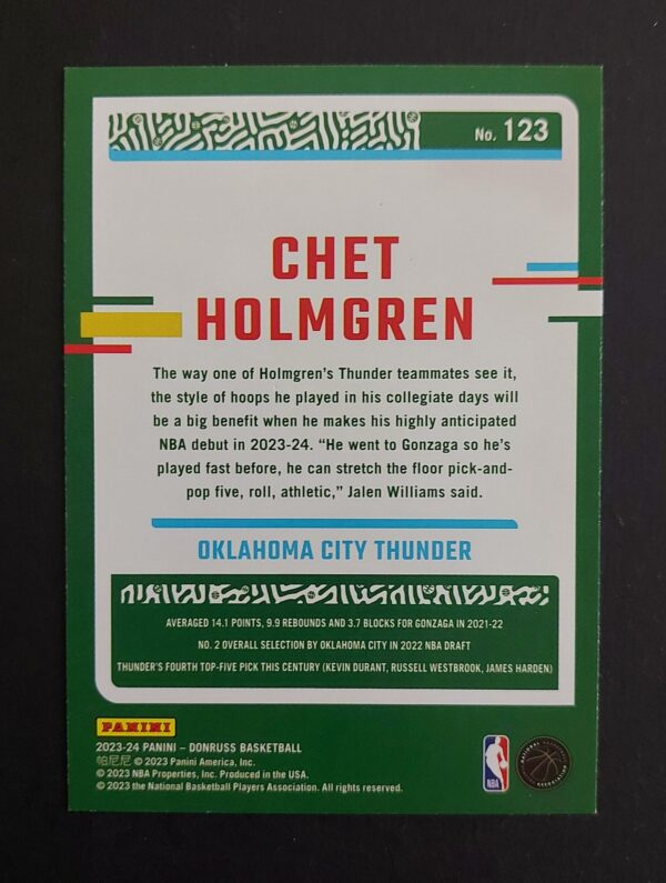 2023-24 Panini Donruss Chet Holmgren #123 04/99 Red Choice