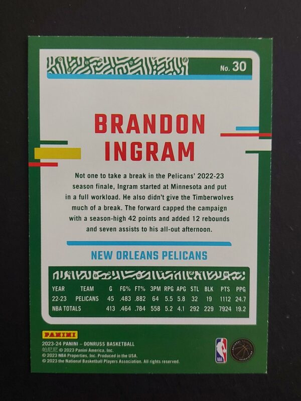 2023-24 Panini Donruss Brandon Ingram #30 60/99 Red Choice