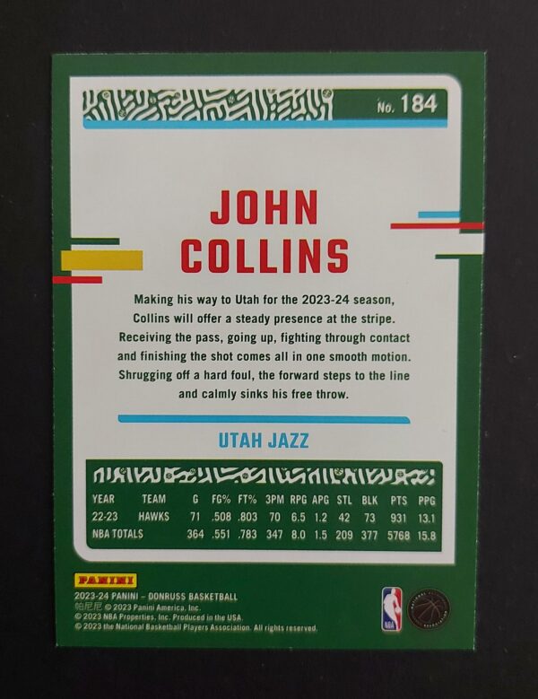 2023-24 Panini Donruss John Collins #184 23/99 Red Choice