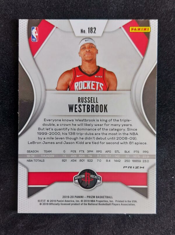 2019-20 Panini Prizm Russel Westbrook #182 Red White Blue