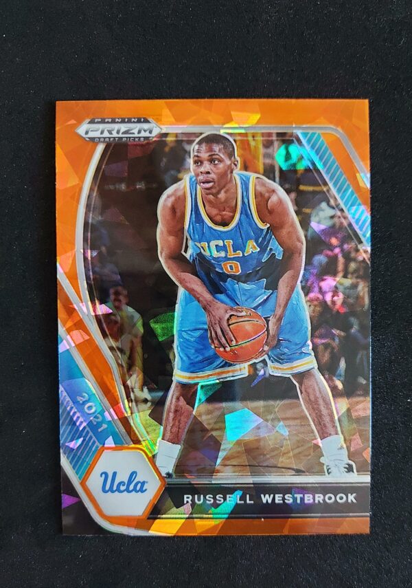 2021 Panini Prizm Draft Picks Russel Westbrook #54 Orange Cracked Ice