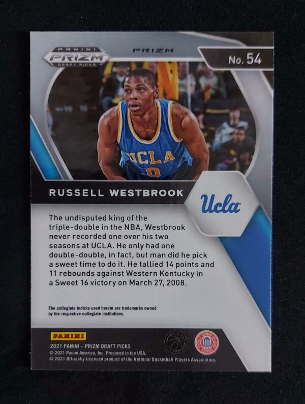 2021 Panini Prizm Draft Picks Russel Westbrook #54 Orange Cracked Ice