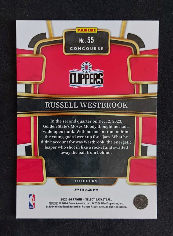 2023-24 Panini Select Russel Westbrook #55 Concourse Seismic