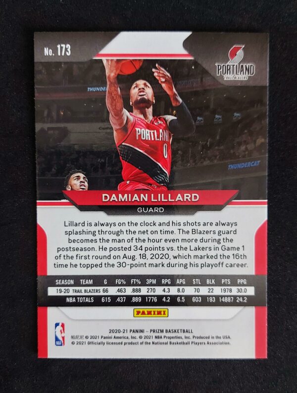 2020-21 Panini Prizm Damian Lillard #173