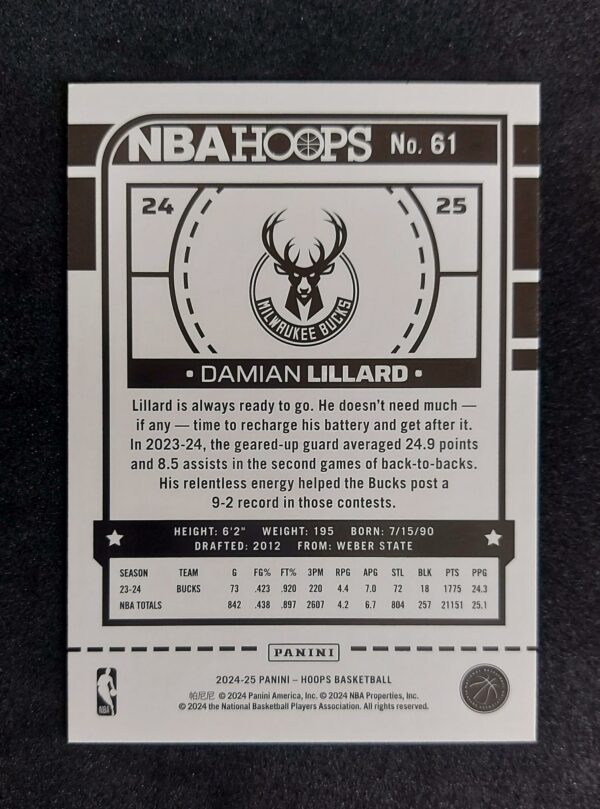 2024-25 Panini Hoops Damian Lillard #61