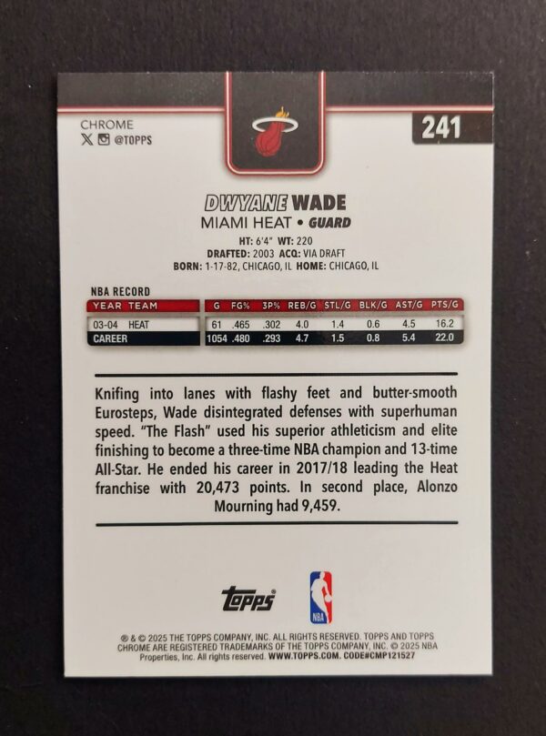 2025-26 Topps Chrome Dwyane Wade #241